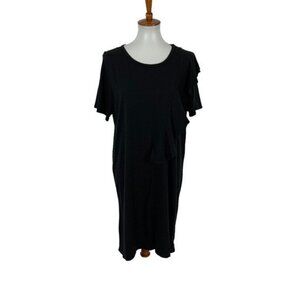 Nytt Black Dress Large Casual Relaxed Fit Short Sleeve Minimalist